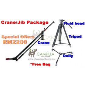 Dasky Jib - 9116(Blue) 8ft Camera Crane + Tripod + Fluid head + Dolly - Free Bag